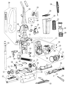 Part Location Diagram of RO-JW1000 Dirt Devil F-16 / Hepa Filter Assembly